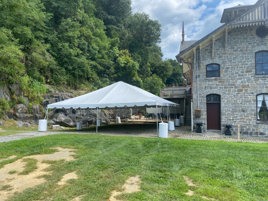 30x45 White Frame Tent Rental at The Carriage House in Port Deposit, MD