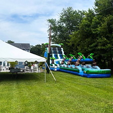 Backyard-Party-Tent-and-XL-Inflatable-Waterslide-with-Slip-n-Slide-in-Bowleys-Quarters-MD 0