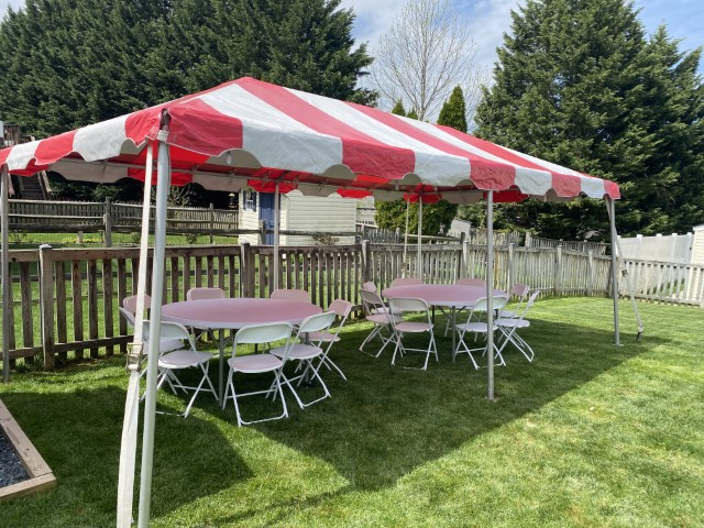Frame Tent, Tables, and Chairs in Nottingham, MD