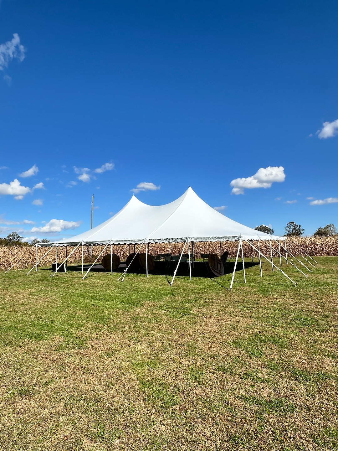 High Quality Large Pole Tent for Backyard Wedding in Harford County, MD