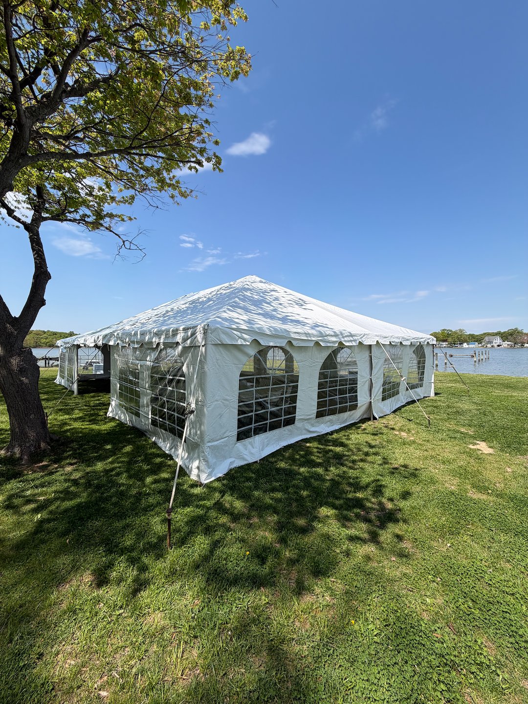 Large Wedding Tent for Outdoor Wedding on the Water in Essex, Maryland