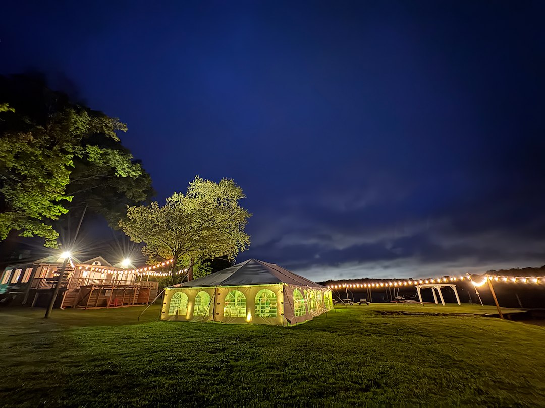 Nighttime Tent Rental for Large Wedding in Essex, Maryland