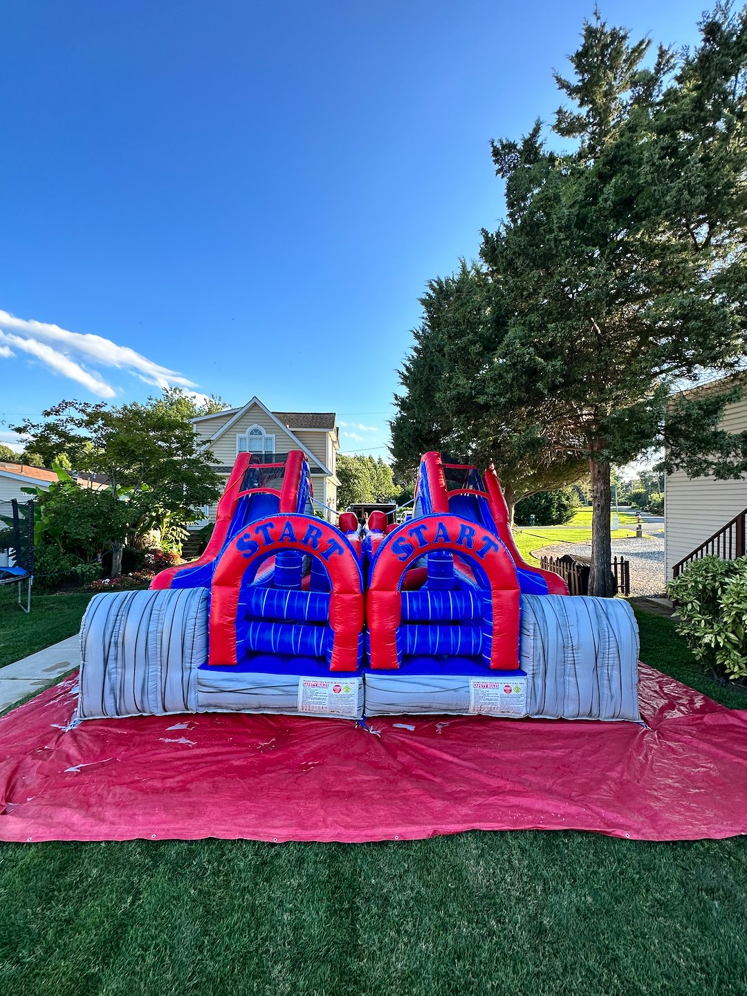 Red, White, and Blue Inflatable Obstacle Course for Party in Essex, Maryland
